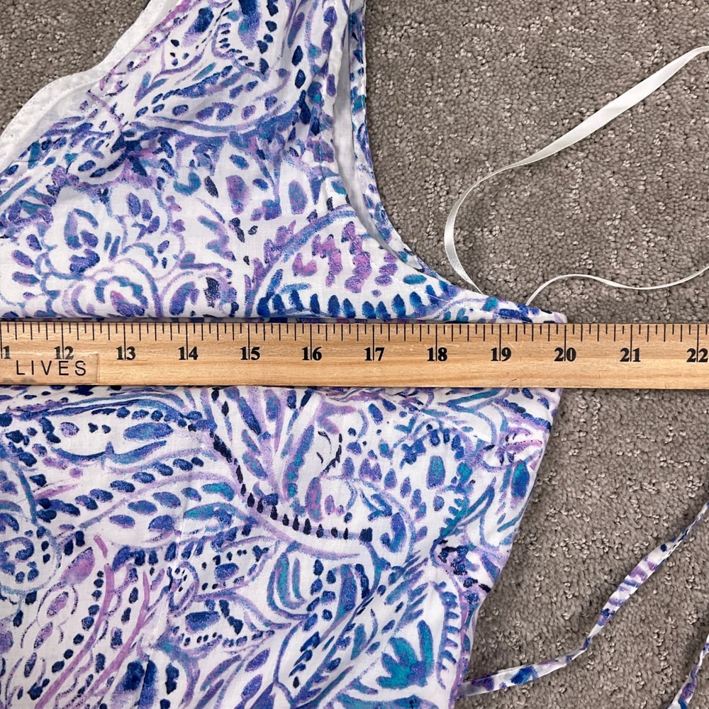Talbots Sundress Womens 14 Blue‎ Purple Paisley Boho Coastal Cottagecore Maxi - Picture 8 of 11
